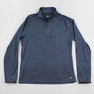 VRST 1/2 Zip Pullover Mens Size M Blue Polyester Stretch Long Sleeve